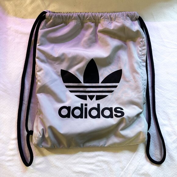 Adidas Originals Trefoil Drawstring Sackpack Black Gym Bag Unisex -AC096 - Picture 6 of 7